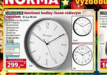 Norma Nástěnné hodiny řízené rádiovým signálem nabídka