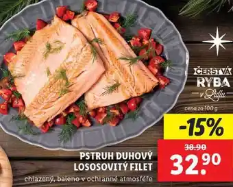 Lidl PSTRUH DUHOVÝ LOSOSOVITÝ FILET, cena za 100 g nabídka