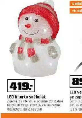 OBI Led figurka sněhulák nabídka