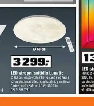OBI Led stropní svítidlo lunatic nabídka