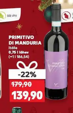 Kaufland Primitivo di manduria nabídka