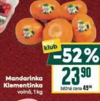 Billa Mandarinka Klementinka nabídka