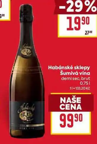 Billa Habánské sklepy Šumivá vína demi sec, brut 0,75l nabídka