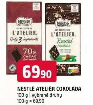 Terno Nestlé ateliér čokoláda vybrané druhy nabídka