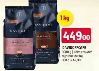 Terno Davidoff Café pražená zrnková káva 1000g nabídka