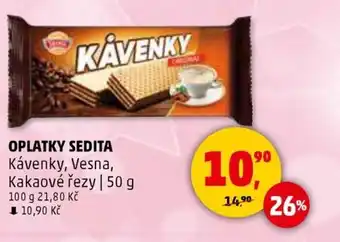 Penny Market Oplatky sedita kávenky, vesna, kakaové řezy nabídka