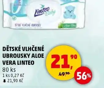 Penny Market Dětské vlhčené ubrousky aloe vera LINTEO nabídka