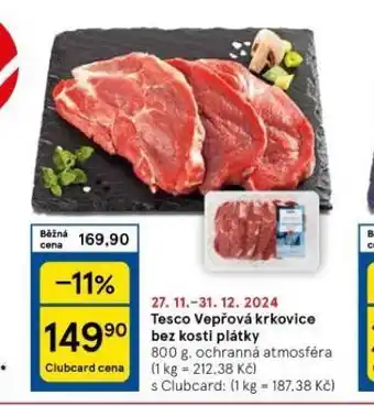 Tesco Vepřová krkovice bez kosti plátky nabídka