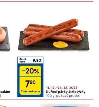 Tesco Kuřecí párky striptýzky nabídka