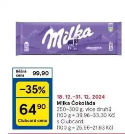 Tesco Milka čokoláda nabídka