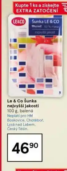 Tesco Le & co šunka nejvyšší jakosti nabídka