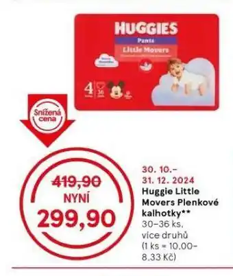 Tesco Huggies little movers plenkkové kalhotky nabídka