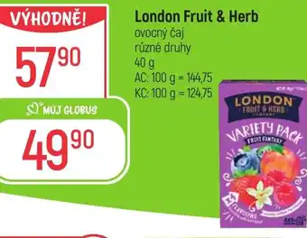 Globus London Fruit & Herb ovocný čaj nabídka