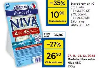 Tesco Madeta Jihočeská Niva 45%, 100 g nabídka