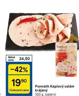 Tesco Ponnath Kapiový salám krájený, 100 g nabídka