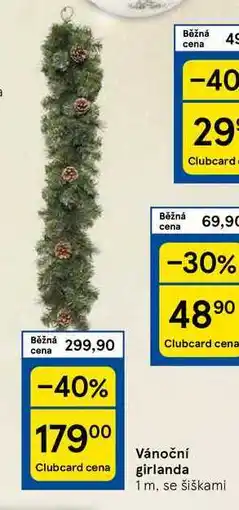 Vánoční girlanda, 1 m, se šiškami