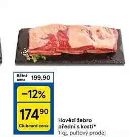 Tesco Hovězí žebro přední s kostí, 1 kg, pultový prodej nabídka