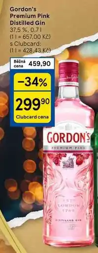 Tesco Gordon's Premium Pink Distilled Gin 37.5 %, 0.7 l nabídka