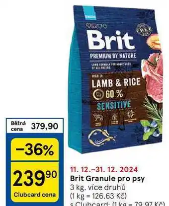 Tesco Brit Granule pro psy, 3 kg, více druhů nabídka