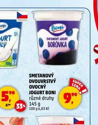 Penny Market Smetanová dvouvrstvý ovocný jogurt nabídka