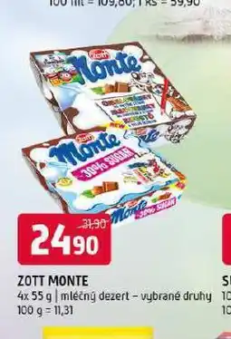 Terno Zott monte m léčný dezert nabídka