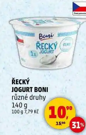 Penny Market ŘECKÝ JOGURT BONI různé druhy, 140 g nabídka