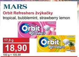 PLUS JIP Orbit Refreshers žvýkačky nabídka