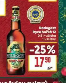 Billa Pivo radegast ryze hořká 12 nabídka