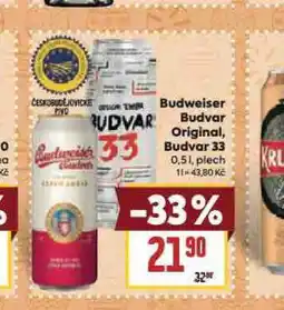 Billa Pivo budweiser budvar original nabídka