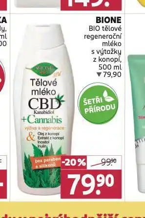 Rossmann Bione bio tělové regenerační mléko nabídka