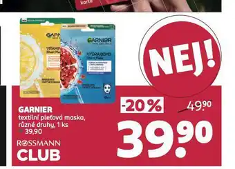 Rossmann Garnier textilní pleťová maska nabídka