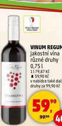 Penny Market VINUM REGUM jakostní vína různé druhy, 0,75 l nabídka