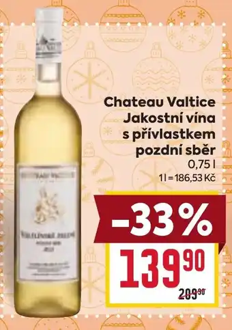 Billa Chateau Valtice Jakostní vína s přívlastkem pozdní sběr nabídka