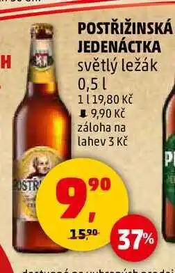 Penny Market POSTŘIŽINSKÁ JEDENÁCTKA světlý ležák, 0,5 l nabídka