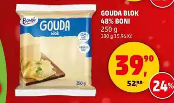 Penny Market GOUDA BLOK 48% BONI, 250 g nabídka