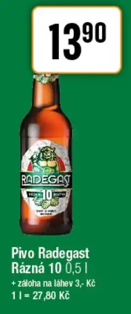 TEMPO Pivo Radegast Rázná 10 nabídka