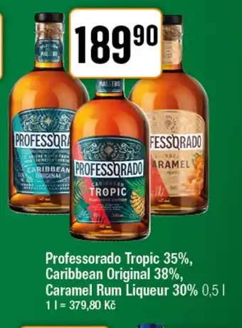 TEMPO Professorado Tropic 35%, Caribbean Original 38%, Caramel Rum Liqueur 30% nabídka