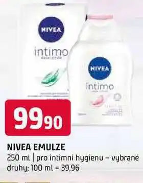 Terno Nivea emulze 250 ml pro intimní hygienu vybrané druhy nabídka