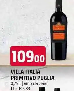 Terno Villa Italia primitivo puglia 0,75l nabídka