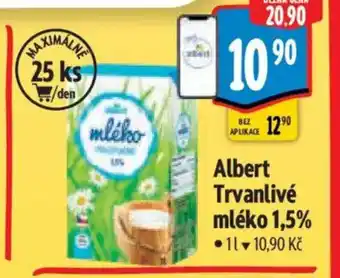 Albert Albert Trvanlivé mléko 1,5% nabídka