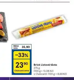 Tesco Brick listové těsto nabídka