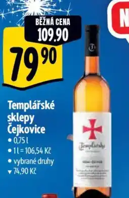 Albert Templářské sklepy Čejkovice nabídka