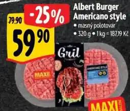 Albert Albert Burger Americano style nabídka