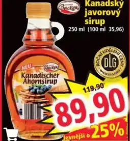 Norma Kanadský javorový sirup nabídka
