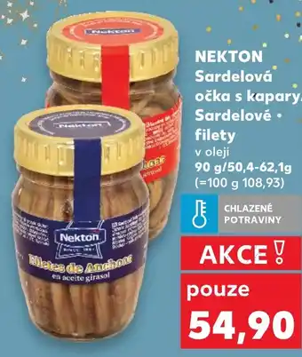 Kaufland NEKTON Sardelová očka s kapary/ Sardelové filety nabídka