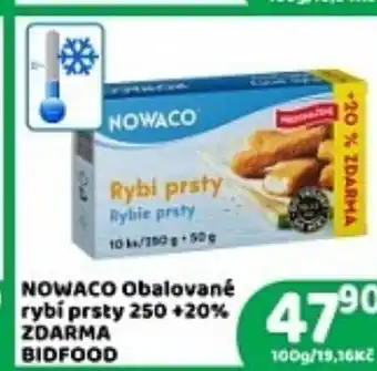 Brněnka Nowaco obalované rybí prsty 250 +20% zdarma nabídka