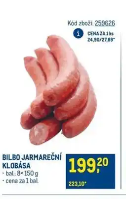 Makro Bilbo jarmareční klobása nabídka