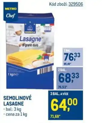 Makro Semolinové Lasagne nabídka