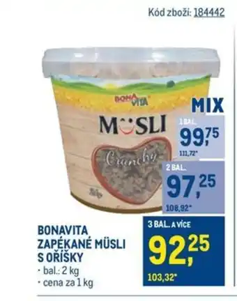 Makro BONAVITA Zapékané müsli s oříšky nabídka