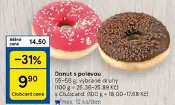 Tesco Donut s polevou, 55-56 g nabídka